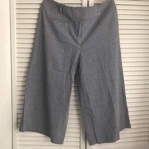 Grey pinstriped wide leg short pants